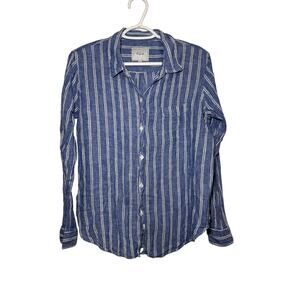 Rails Sydney stripe linen button‎ down long sleeve shirt womens small coastal